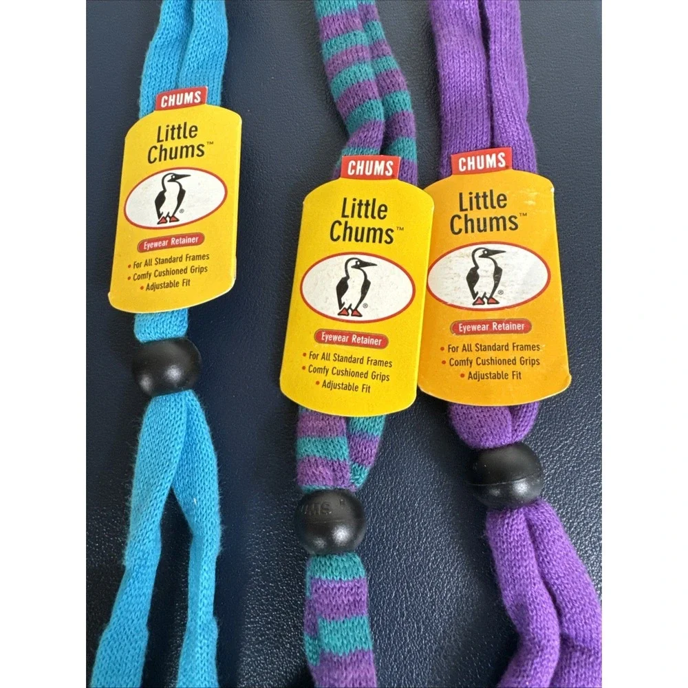 Chums LIttle‎ Chums Glasses Retainer Cord 3 Pack Blue Purple 1-Striped New 0845